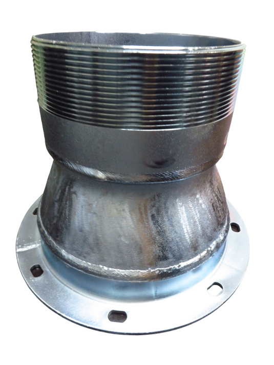 8” FLAT FLANGE REDUCED TO NPT, STEEL FITTING
