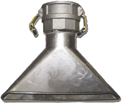 Aluminum duck bill vacuum truck hose fitting with female camlock