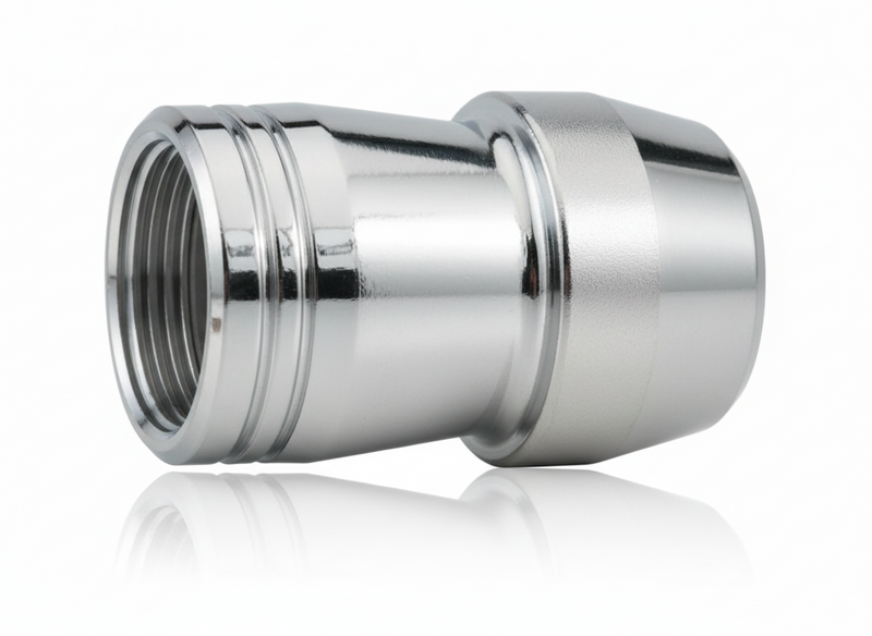 Load image into Gallery viewer, A stainless steel 1/2 inch button short sewer jetting nozzle with multiple nozzle holes for water jetting.
