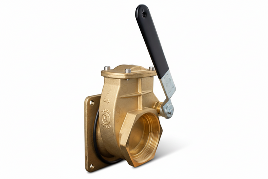 4-Bolt Brass Lever Valve (Flange * FNPT)