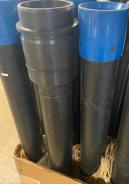 Vacuum truck poly dig tubes male ringlock hydrovac hydroexcavation parts HDPE