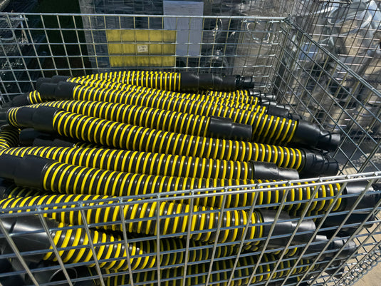 porta toilet hose tiger tail king bee kuriyama septic yellow black cuffs