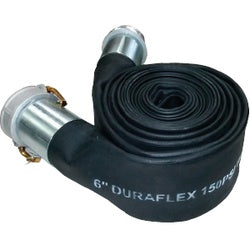 Black Layflat Hose Assembly with Camlocks.