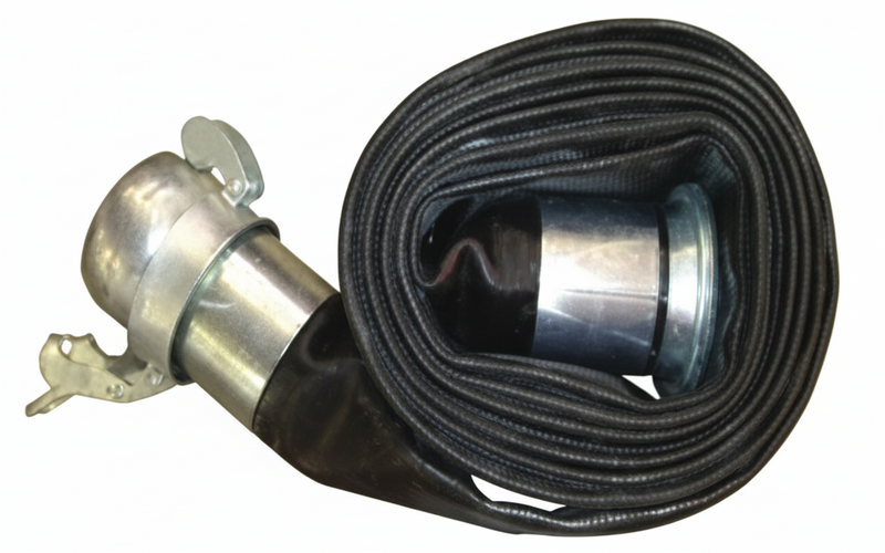 Load image into Gallery viewer, Black Lay Flat Hose with Bauer Fittings
