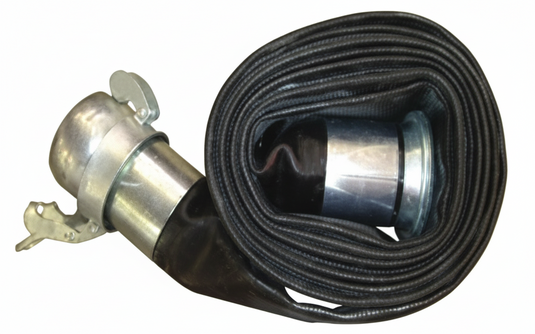 Black Lay Flat Hose with Bauer Fittings