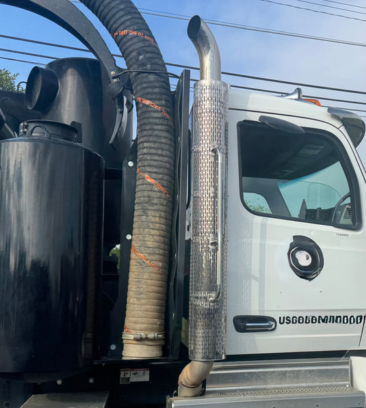red gum vacuum truck hose abrasion resistant hose on Mud dog superproducts vacuum truck
