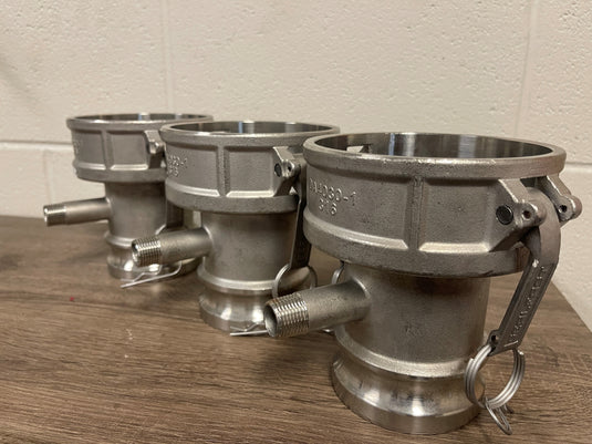 CamLock Stainless Steel Reducer w/ Pipe Tap