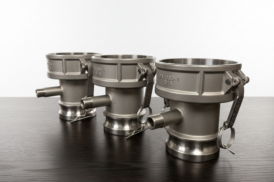 CamLock Stainless Steel Reducer w/ Pipe Tap