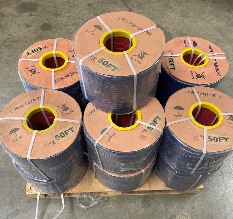 Load image into Gallery viewer, 6&quot; Blue Lay Flat Discharge Hose
