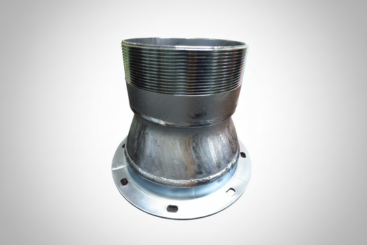 8” FLAT FLANGE REDUCED TO NPT, STEEL FITTING