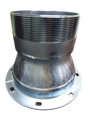 8” FLAT FLANGE REDUCED TO 6” NPT, STEEL FITTING