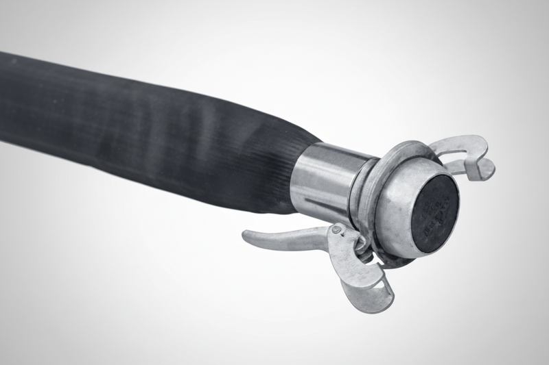 Load image into Gallery viewer, Black Lay Flat Hose with Bauer Fittings
