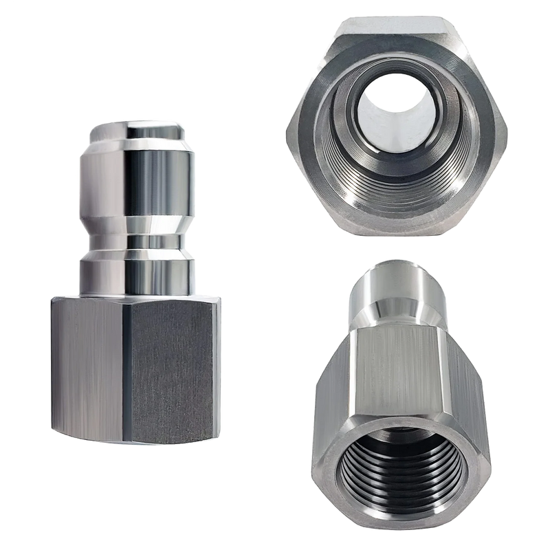 Load image into Gallery viewer, ½” STAINLESS STEEL QUICK CONNECT, FNPT * PLUG
MALE PLUG * FEMALE FNPT
