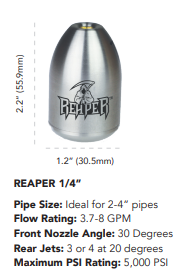 Load image into Gallery viewer, 1/4&quot; Hydraflex Reaper sewer jetting nozzle
