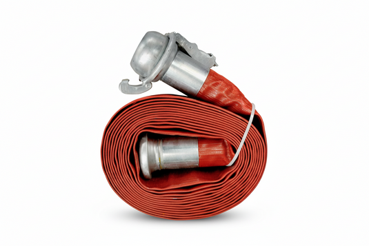 Red Lay Flat Hose with Bauer Fittings