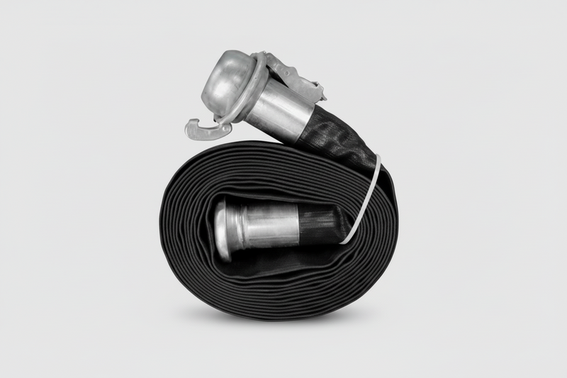 Load image into Gallery viewer, Black Lay Flat Hose with Bauer Fittings
