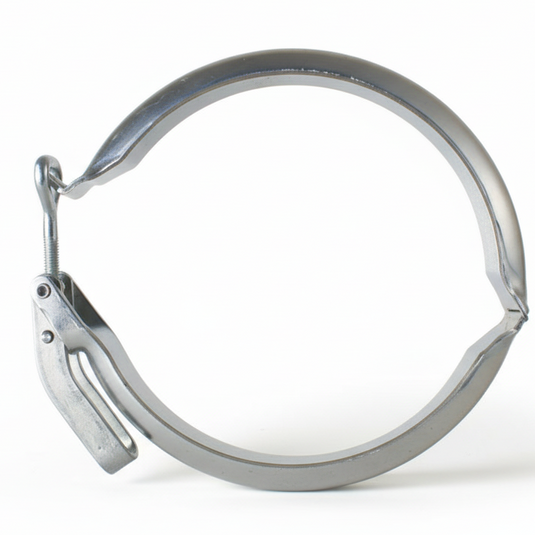 thumbnail interactive-video image 1 of 4-Pack (2 PAIR) 8-Inch Quick Clamps For Vactor & Vac Con Sewer Trucks – Model 16584 Flanged Tube Clamps 1 of 2
