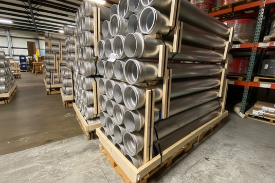 8" Aluminum Tube with Male Ringlock * Female Ringlock (AMF)