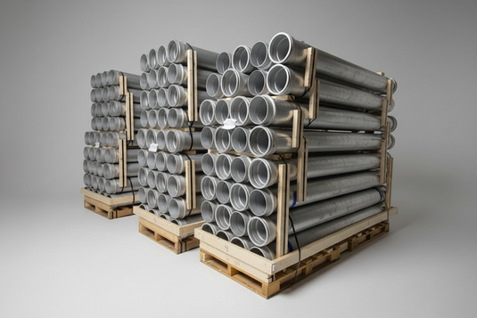 8" Aluminum Tube with Male Ringlock * Female Ringlock (AMF)