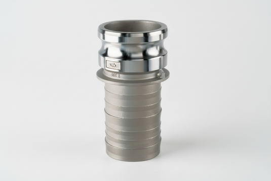 Type E Male Adapter x Hose Shank - Stainless Steel for hose assembly insertion