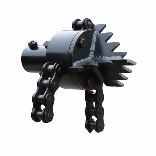 hydraulic sewer cutting root cutter chain flail attachment