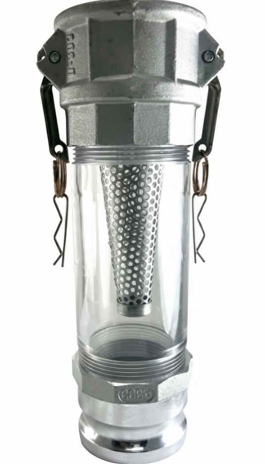 vacuum truck sight glass with strainer