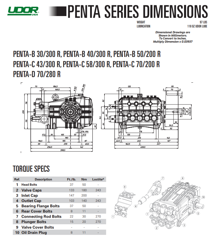 Load image into Gallery viewer, UDOR Penta-Series Industrial Plunger Pump 
